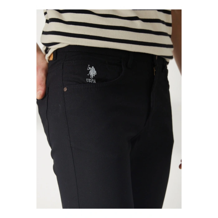 G081GL078 Dernest23Y 1600054 Us Polo Assn Erkek Kanvas Pantolon Siyah