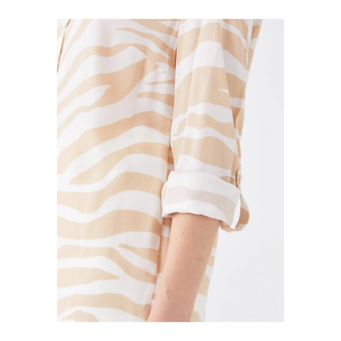 Desenli Uzun Kollu Kadın Gömlek