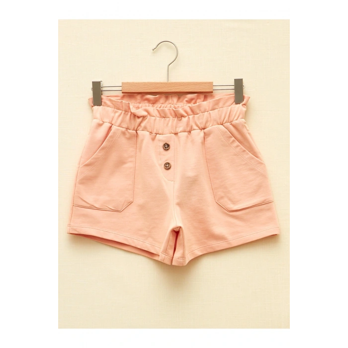 Beli Lastikli Basic Kız Çocuk Şort