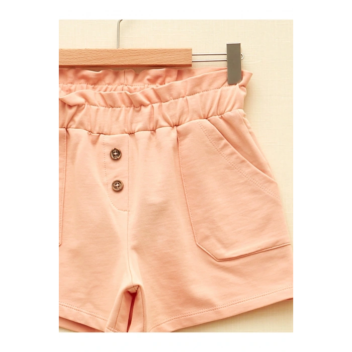 Beli Lastikli Basic Kız Çocuk Şort