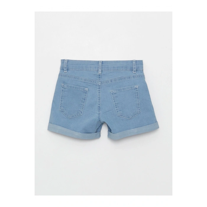 Nakışlı Kız Çocuk Jean Şort