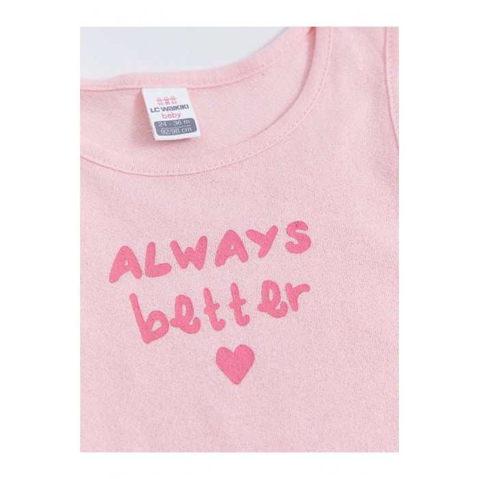 Bisiklet Yaka Baskılı Kız Bebek Atlet