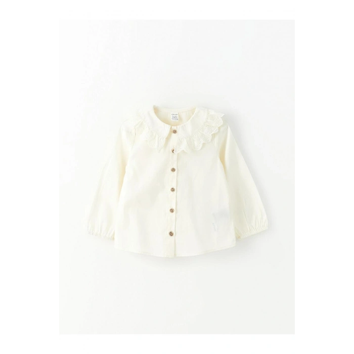 Baby Bebe Yaka Uzun Kollu Kız Bebek Gömlek