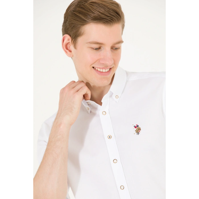 U.S. POLO ERKEK SİLİMFİT SPOR PAMUKLU GÖMLEK G081SZ004.000.1672341 CEDCOLOR
