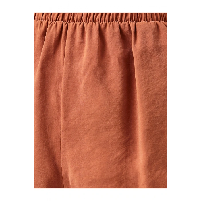 Bol Paça Şort Beli Lastikli Cepli