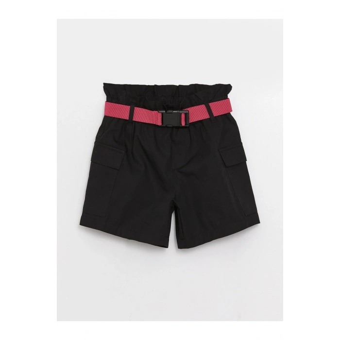 Beli Lastikli Basic Kız Çocuk Şort