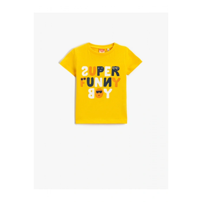 Baskılı Kısa Kollu Tişört Pamuklu