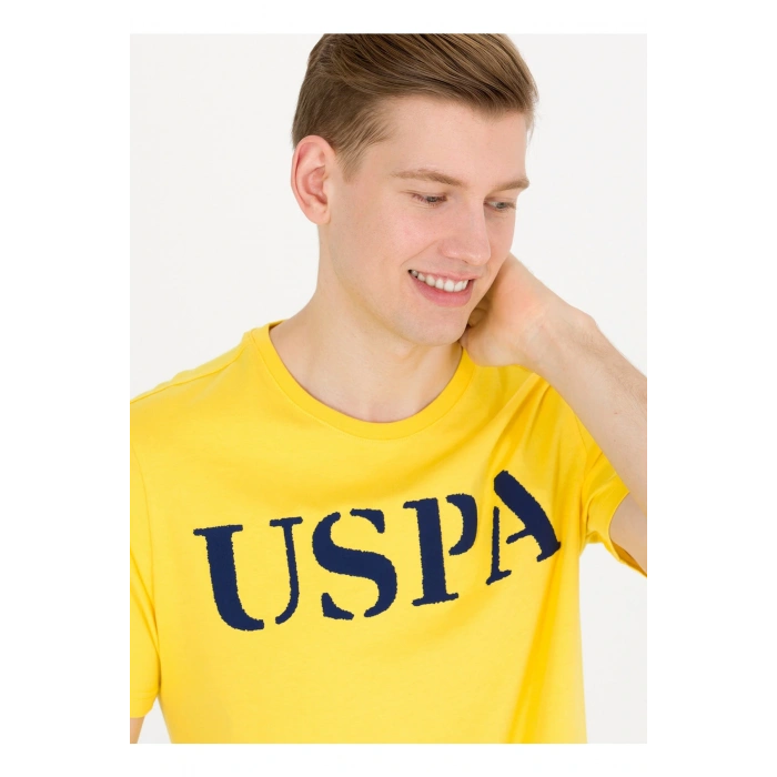 Bisiklet Yaka Koyu Sarı Erkek T-shirt Geartıy023