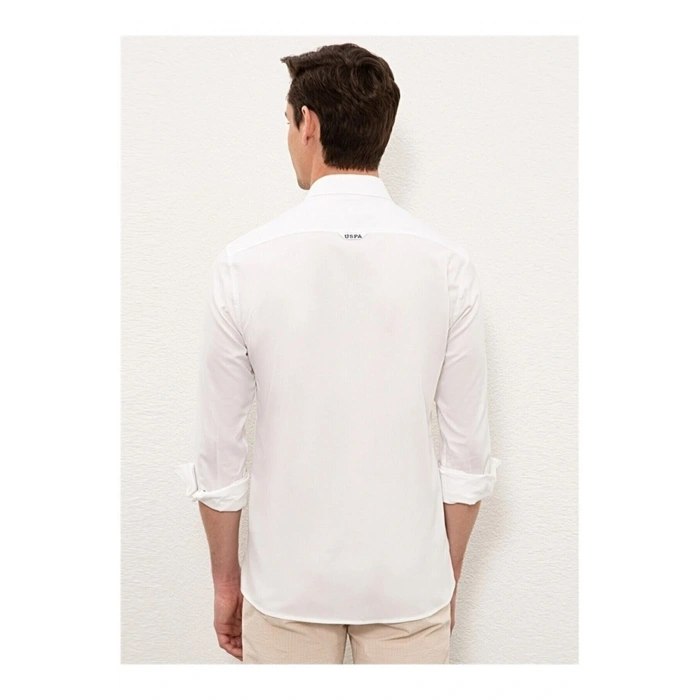 Erkek Dokuma Regular Fit Beyaz Gömlek