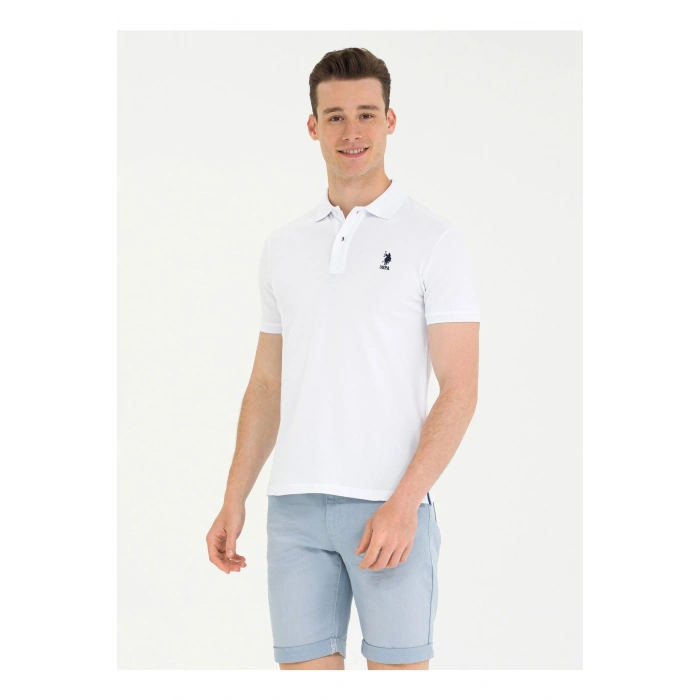 U.S. Polo Assn. Polo Yaka Beyaz Erkek T-Shirt TP08IY023