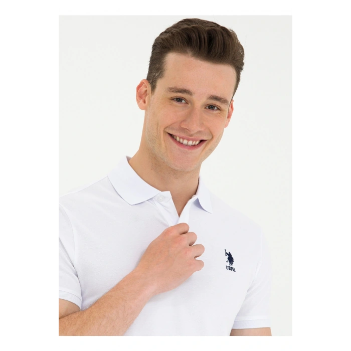 U.S. Polo Assn. Polo Yaka Beyaz Erkek T-Shirt TP08IY023