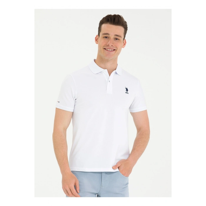 U.S. Polo Assn. Polo Yaka Beyaz Erkek T-Shirt TP08IY023