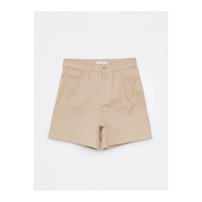 Rahat Kalıp Düz Cep Detaylı Gabardin Kadın Şort