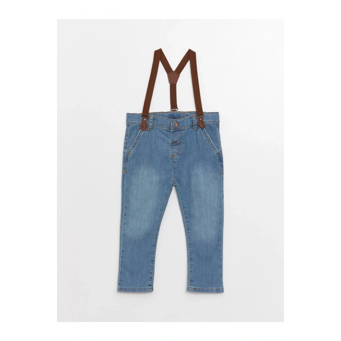 Basic Erkek Bebek Jean Pantolon Ve Pantolon Askısı 2li