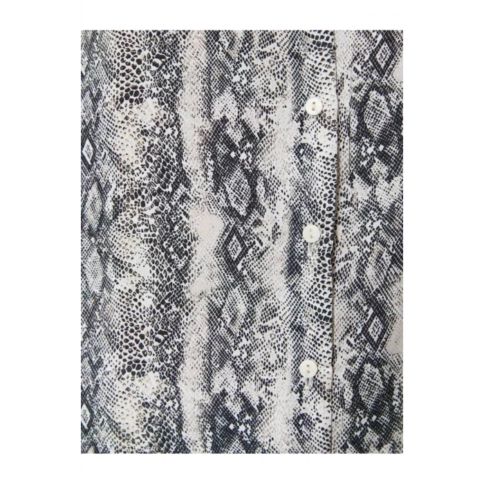 4sak60243uw Kadın Uzun Kol Gömlek Siyah Desenli