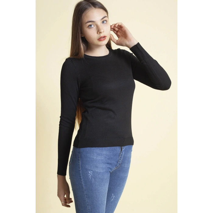 Bisiklet Yaka Kadın Kazak