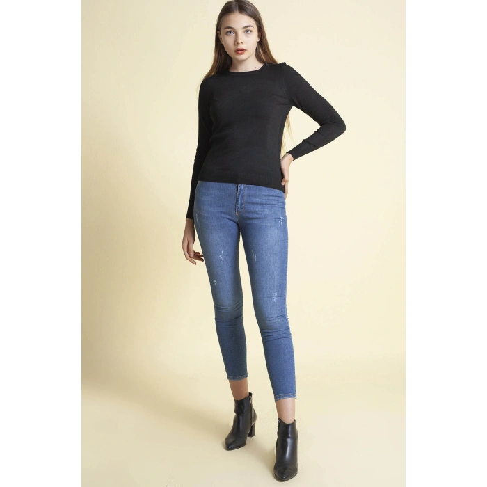 Bisiklet Yaka Kadın Kazak