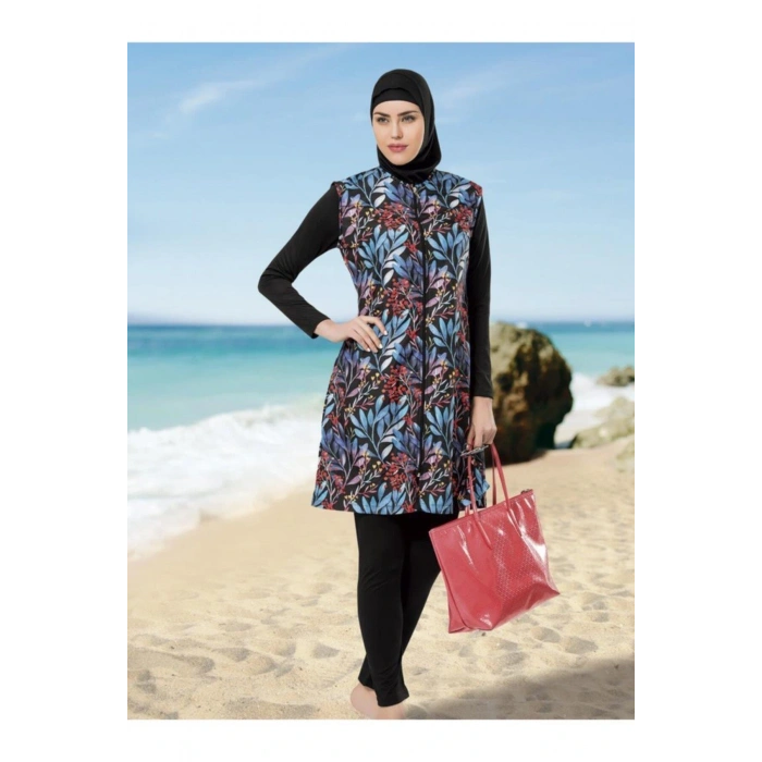 Renkli Desenli Tesettür Mayo