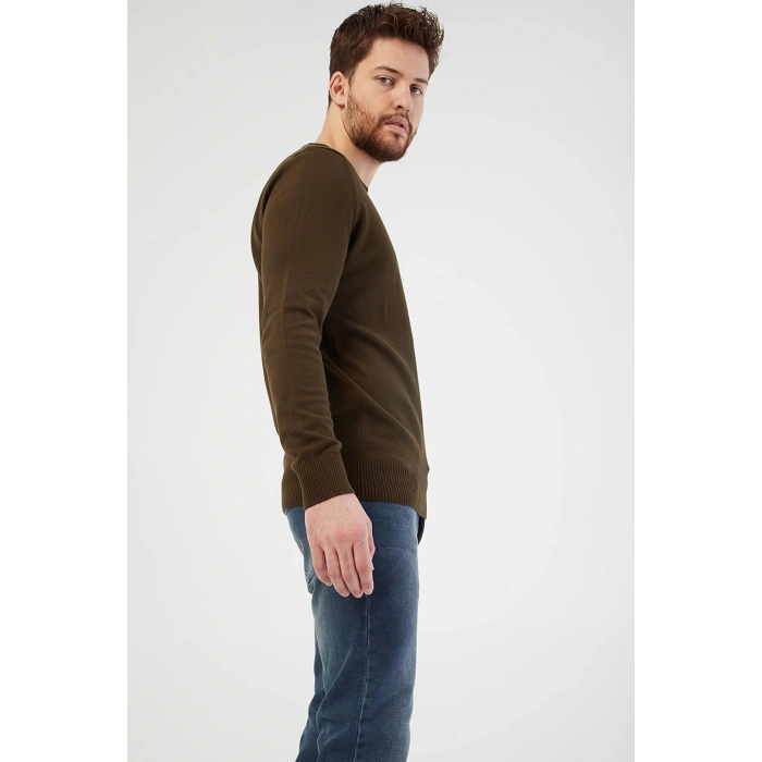 Bisiklet Yaka Kazak Haki / Khaki