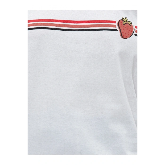 Baskılı Tişört Bisiklet Yaka Pamuklu