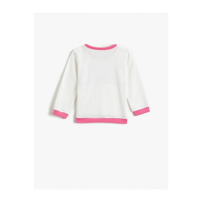 Baskılı Bisiklet Yaka Sweatshirt