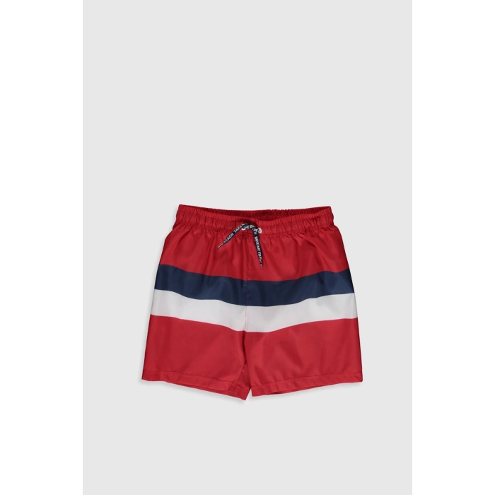 Erkek Çocuk Canlı Kırmızı Gzx Deniz Şortu