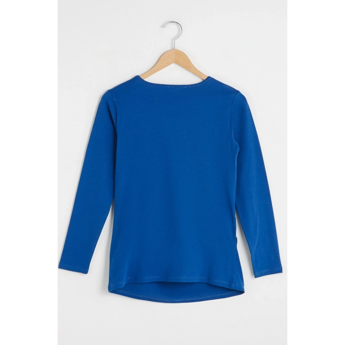 Kadın Canlı Mavi Tişört