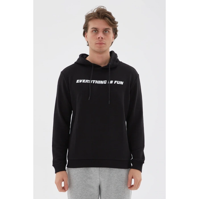 Baskılı Sweatshirt Siyah
