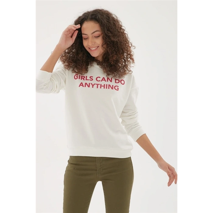 22k0842k1 Kadın Sweat Ekru