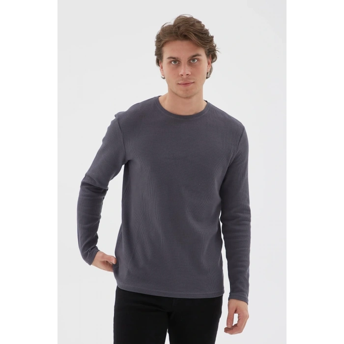 Isiklet Yaka Sweatshirt Antrasit