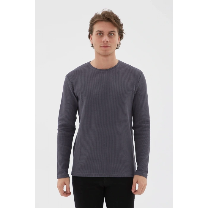 Isiklet Yaka Sweatshirt Antrasit