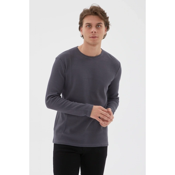 Isiklet Yaka Sweatshirt Antrasit