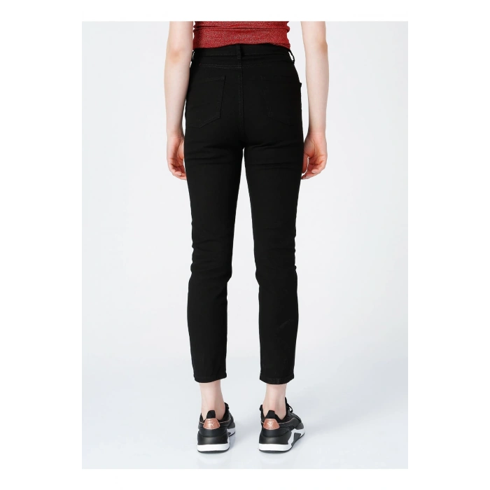 Kadın Siyah Yüksel Bel Skinny Fit Denim Pantolon