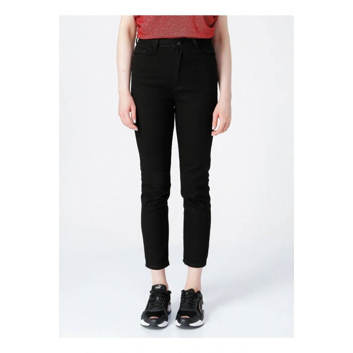 Kadın Siyah Yüksel Bel Skinny Fit Denim Pantolon