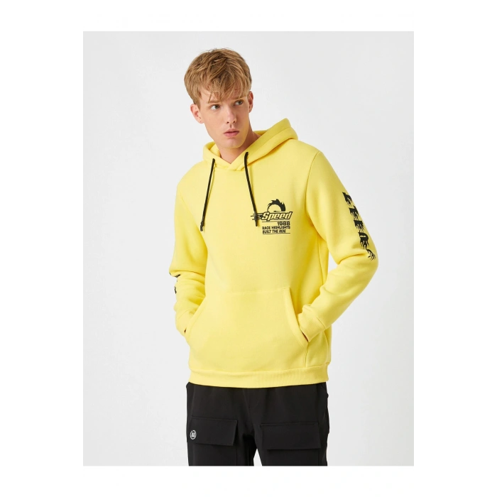 Baskılı Kapşonlu Sweatshirt