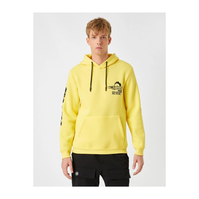 Baskılı Kapşonlu Sweatshirt