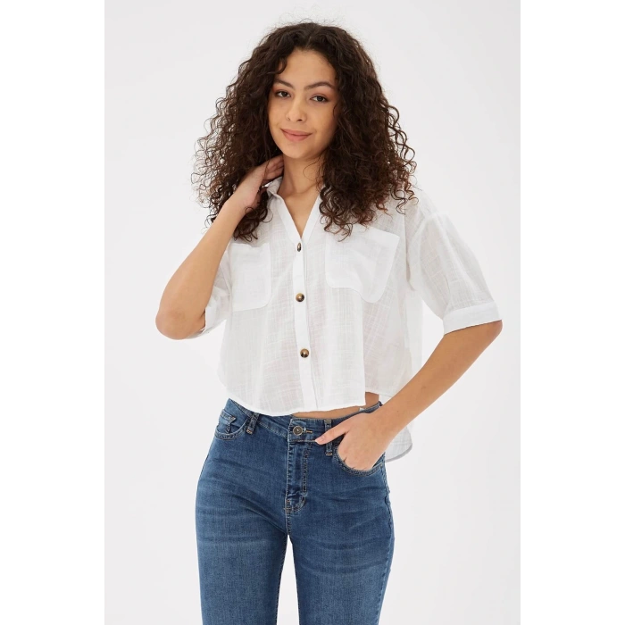 Crop Gömlek Beyaz / White