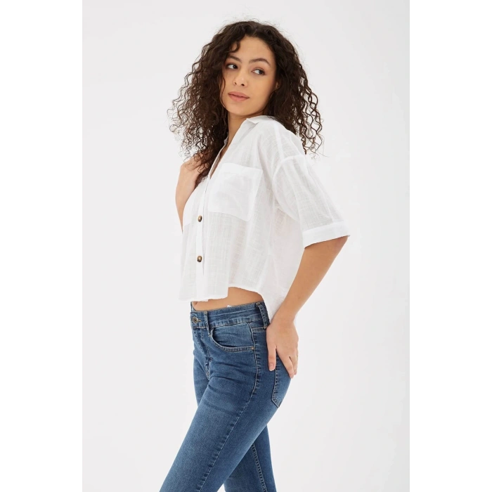 Crop Gömlek Beyaz / White