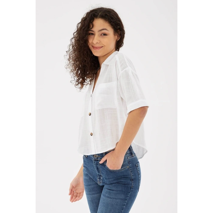 Crop Gömlek Beyaz / White