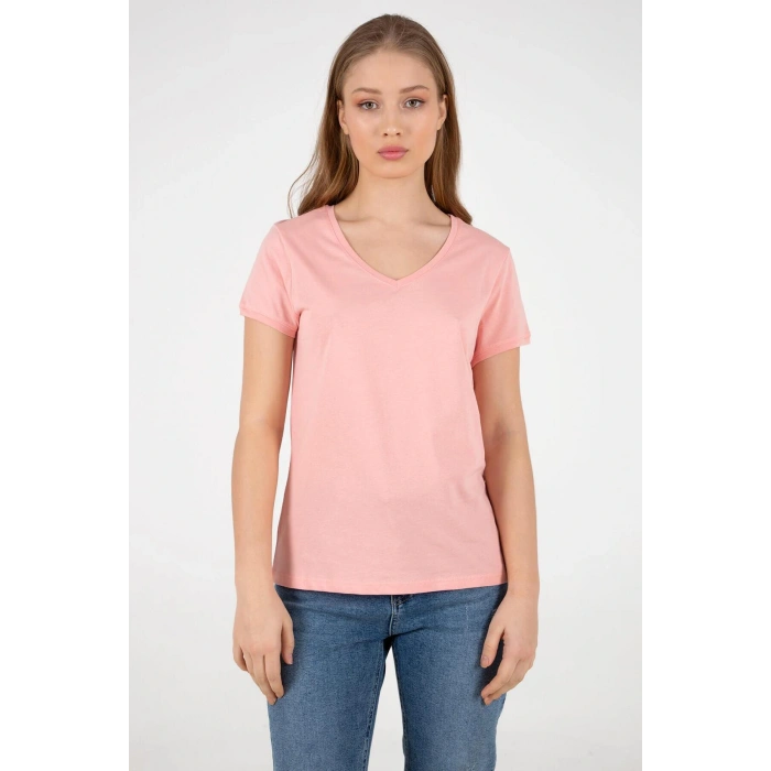 22y0932k1 Kadın V Yaka T-shirt