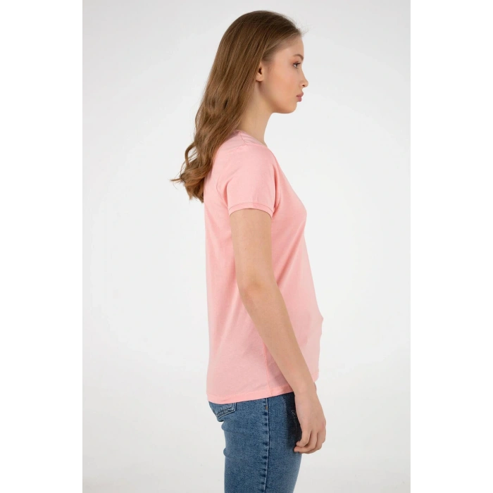 22y0932k1 Kadın V Yaka T-shirt