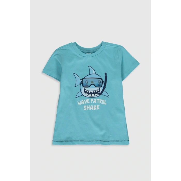 Erkek Bebek Turkuaz Q5U T-Shirt