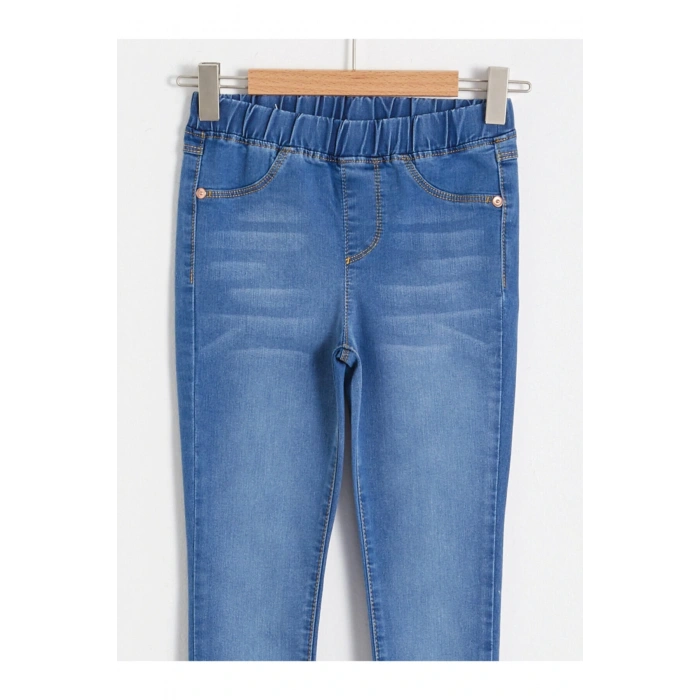 Kız Çocuk Mavi Düz Jean