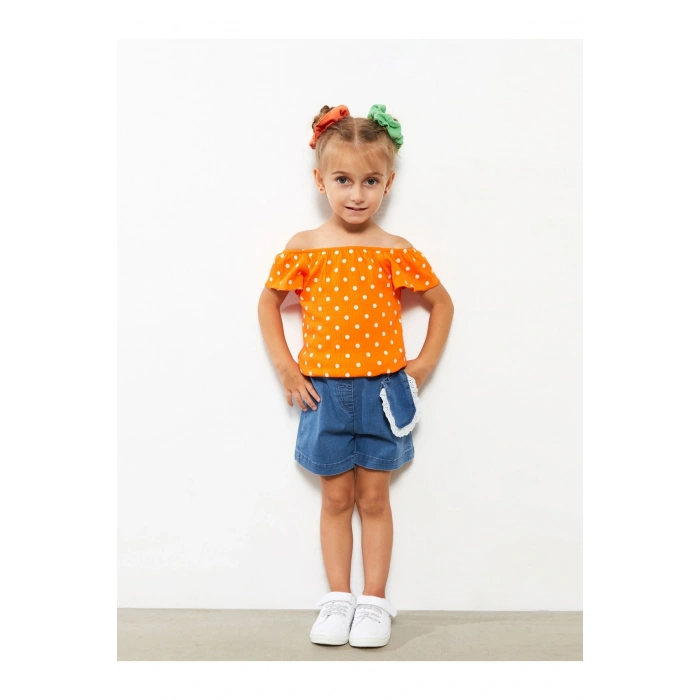 Beli Lastikli Basic Kız Bebek Jean Şort