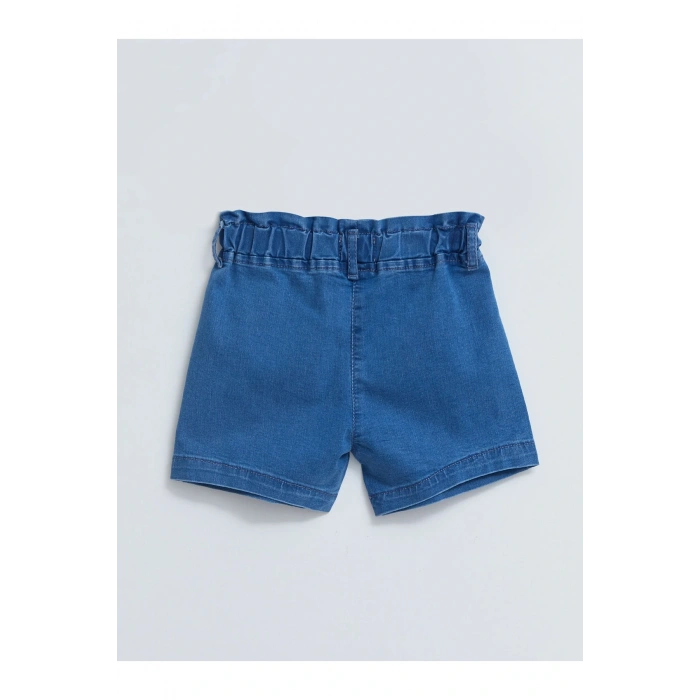 Beli Lastikli Basic Kız Bebek Jean Şort