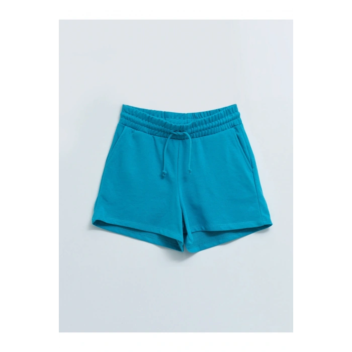 Beli Lastikli Düz Cep Detaylı Kadın Bermuda Şort