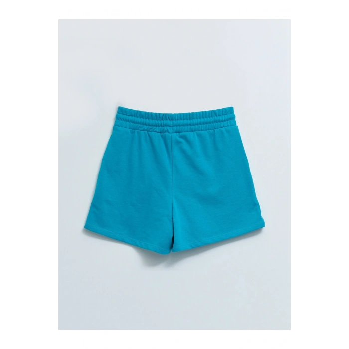 Beli Lastikli Düz Cep Detaylı Kadın Bermuda Şort