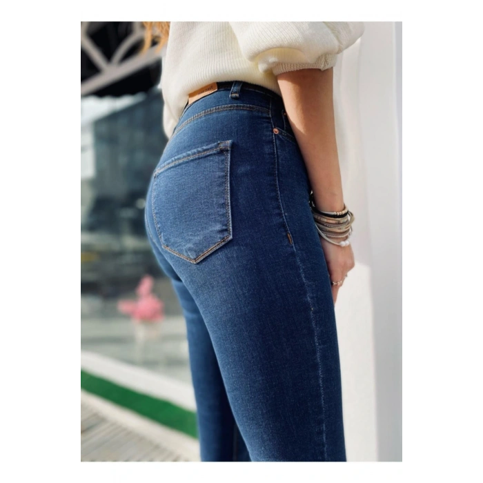 22y0565k2 Kadın Jean Pantolon Koyu Mavi