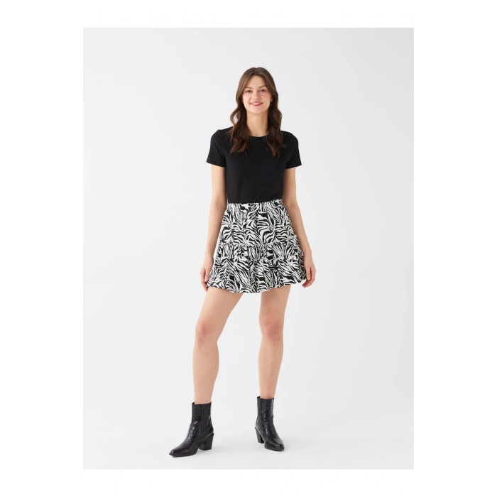 Lcw Casual Beli Lastikli Çiçekli Kadın Şortlu Etek