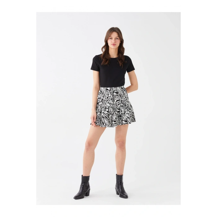 Lcw Casual Beli Lastikli Çiçekli Kadın Şortlu Etek